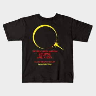 Eclipse 2024 San Antonio, Texas Kids T-Shirt